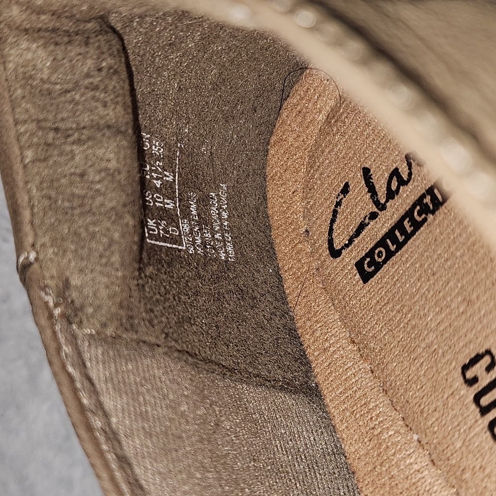 Clarks Medora Suede Jem Cross Strap Tan And Black Slip On Loafer - Picture 10 of 12